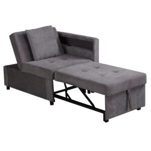 wohnli-moebel-suche-M26189129 Wohnli Möbelsuche - Schlafsofa 3 in 1 aus Leinen dunkelgrau 177x68x65 cm