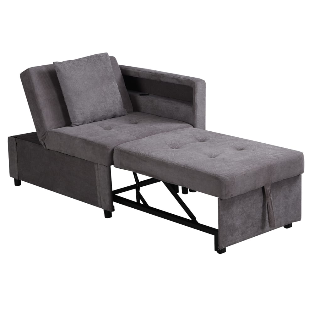 wohnli-moebel-suche-M26189129 Wohnli Möbelsuche - Schlafsofa 3 in 1 aus Leinen dunkelgrau 177x68x65 cm