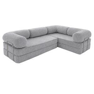 Wohnli Möbelsuche - Modulares Ecksofa Cord 300 x 200 cm Grau