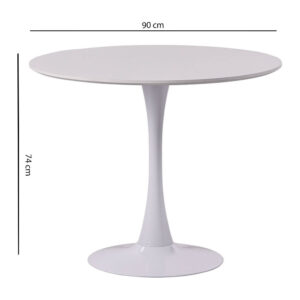 wohnli-moebel-suche-M26189331-1 Innen-Tulip-Tisch MDF-Platte ⌀90cm weiß 90x74x90cm Spanplatte Weiß Siediti Fuori e Dentro Möbel Esszimmermöbel Esstische