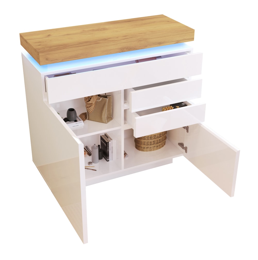 wohnli-moebel-suche-M26189442 Wohnli Möbelsuche - Kommode aus Spanplatte mit LED 110x39x115 cm