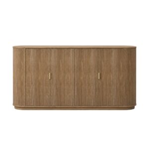 wohnli-moebel-suche-M26189612 Wohnli Möbelsuche - Sideboard mit 4 Türen in Eichenoptik und Lamellenfronten B160 cm