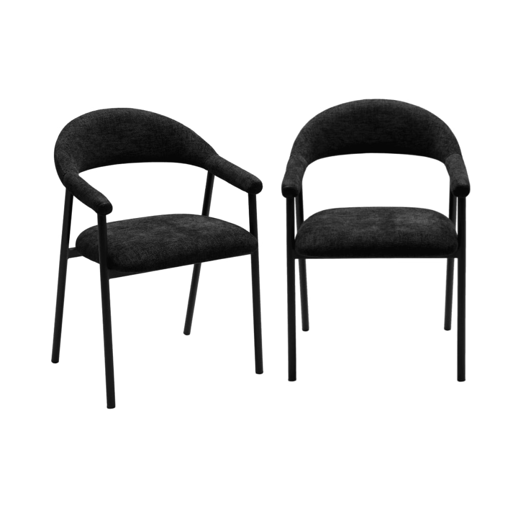 wohnli-moebel-suche-M26189622 Wohnli Möbelsuche - 2er-Set Stühle aus Bouclé-Stoff B56 cm - Schwarz