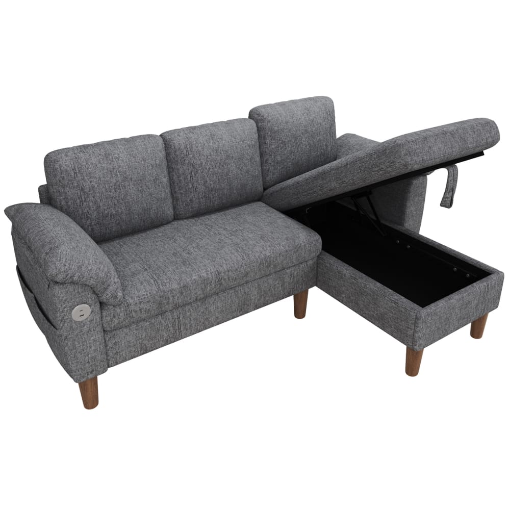 wohnli-moebel-suche-M26190537 Wohnli Möbelsuche - Modulares Ecksofa aus Chenille hellgrau