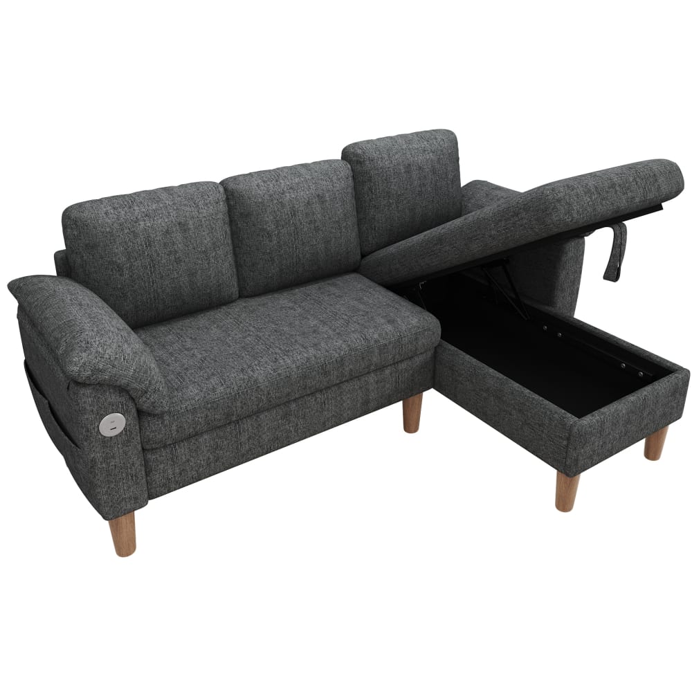 wohnli-moebel-suche-M26190545 Wohnli Möbelsuche - Modulares Ecksofa aus Chenille dunkelgrau mit Stauraum