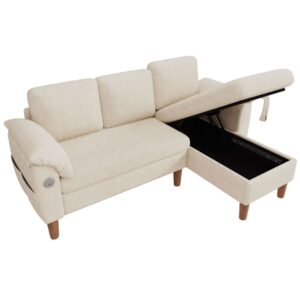 wohnli-moebel-suche-M26190548 Wohnli Möbelsuche - L-förmiges Ecksofa aus Chenille beige mit Stauraum