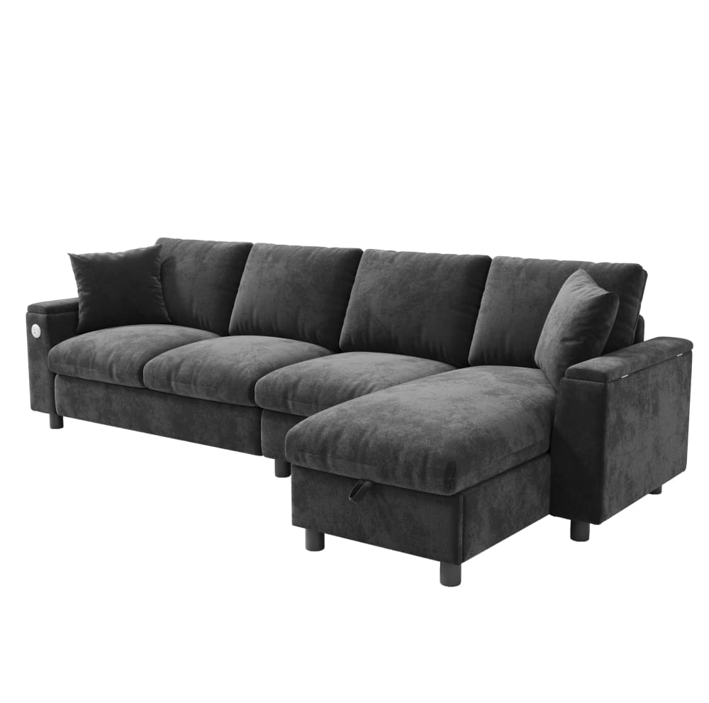 wohnli-moebel-suche-M26190549 Wohnli Möbelsuche - Ecksofa mit Schlaffunktion aus Chenille grau