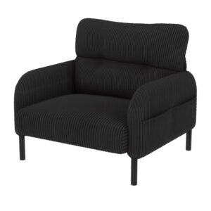 wohnli-moebel-suche-M26190560 Wohnli Möbelsuche - Sessel aus Cord in Schwarz mit Seitentasche