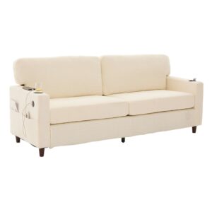 wohnli-moebel-suche-M26190570 Wohnli Möbelsuche - Zweisitzer-Sofa aus Chenille beige mit USB-C und LED