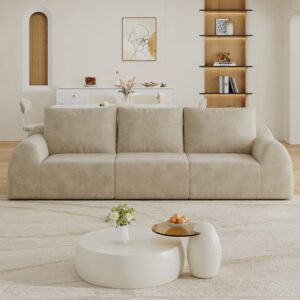 wohnli-moebel-suche-M26190578-1 Sofa aus Chenille khaki 257x85x95cm Stoff Beige Hauss Spole Sofas und Sessel Sofas 2-Sitzer-Sofas & 3-Sitzer-Sofas