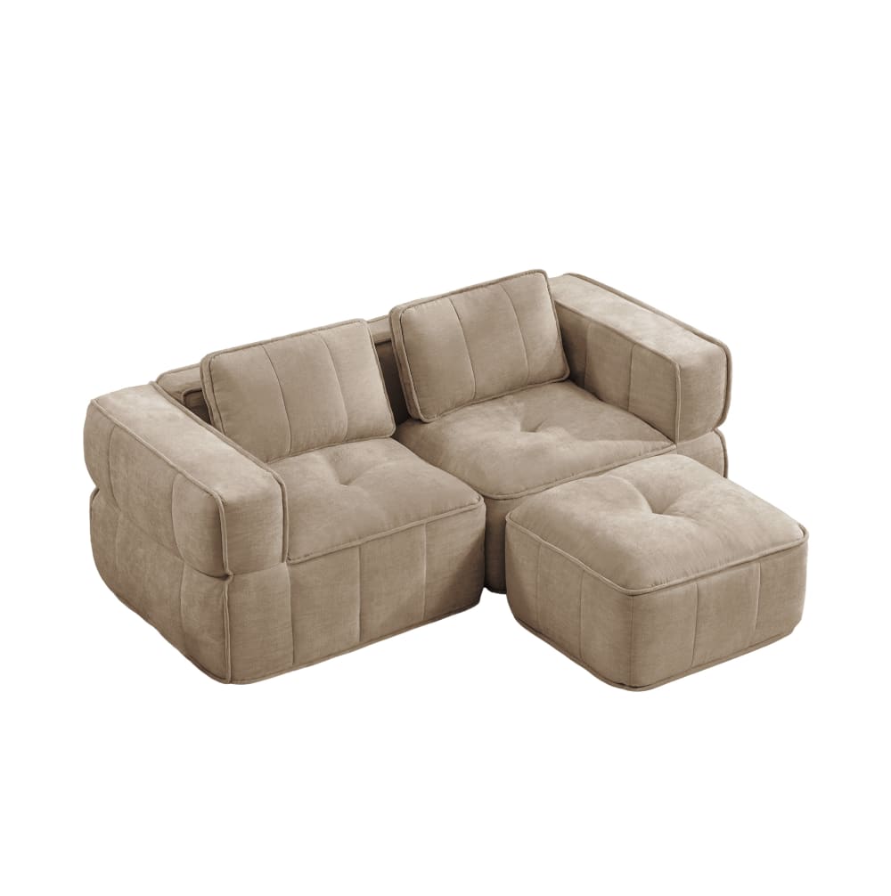 wohnli-moebel-suche-M26190589 Wohnli Möbelsuche - Modulares Ecksofa aus Polyester sand mit Hocker