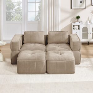 wohnli-moebel-suche-M26190593-1 Modulares Sofa aus Polyester sandfarben 198x67x162cm PES - Polyester Beige Hauss Spole Sofas und Sessel Sofas Modulare Sofas
