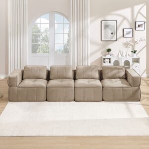 wohnli-moebel-suche-M26190595-1 Modulares Sofa ohne Gestell aus Polyester sandfarben 344x67x93cm PES - Polyester Beige Hauss Spole Sofas und Sessel Sofas Modulare Sofas
