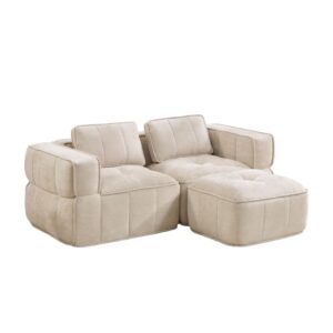wohnli-moebel-suche-M26190605 Wohnli Möbelsuche - Modulares Sofa aus Polyester beige mit Hocker