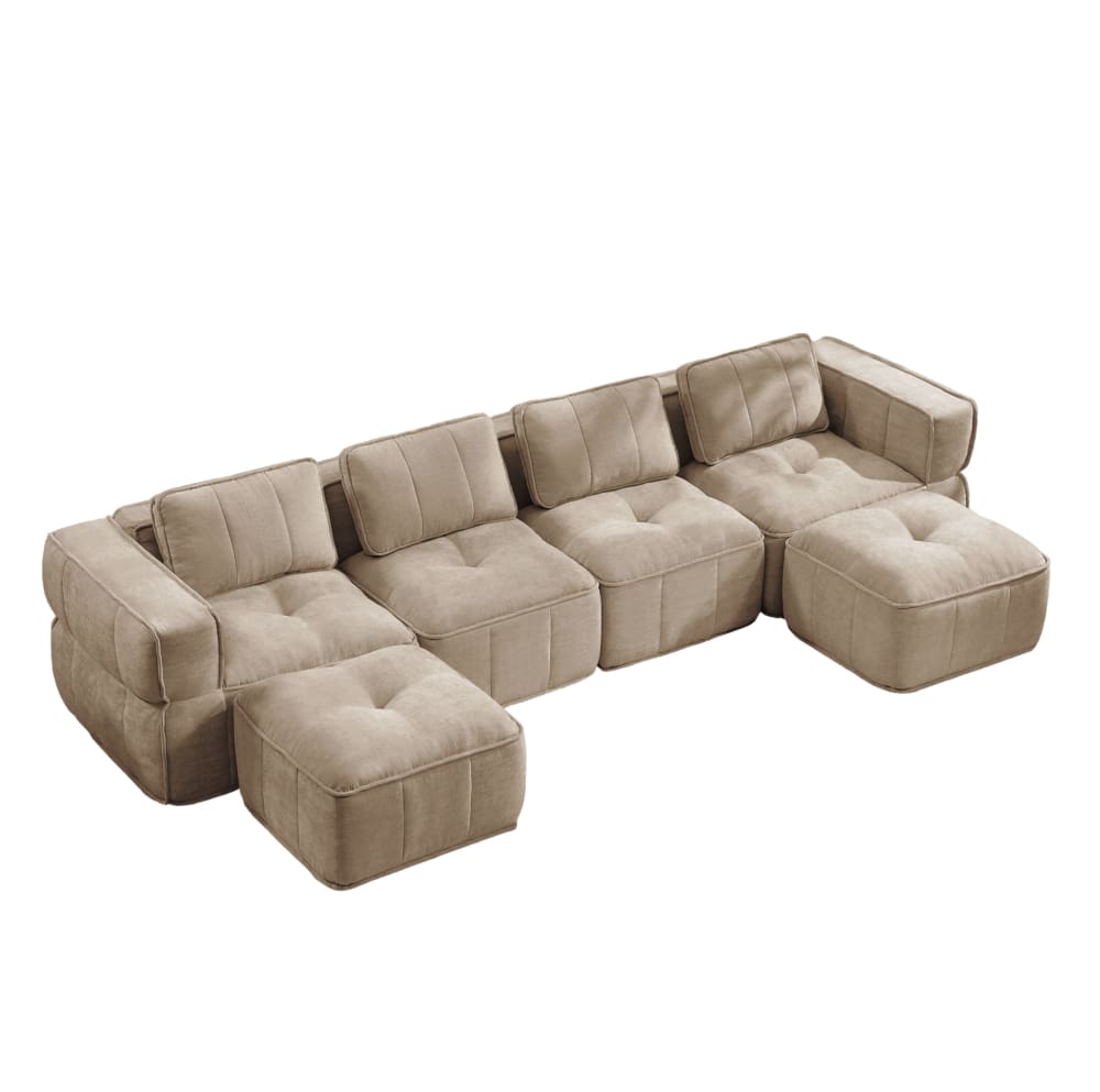 wohnli-moebel-suche-M26190606 Wohnli Möbelsuche - U-förmiges modulares Sofa 4-Sitzer aus Polyester sand
