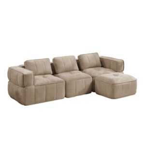 wohnli-moebel-suche-M26190615 Wohnli Möbelsuche - Modulares Sofa aus Polyester sandfarben mit Hocker