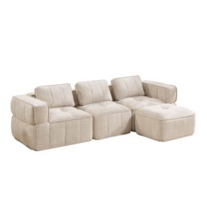 Wohnli Möbelsuche - Modulares Ecksofa ohne Rahmen aus Polyester beige