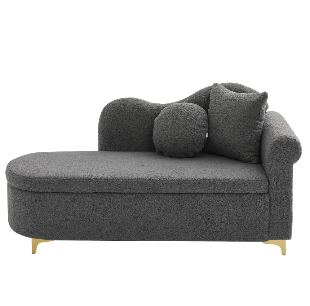 Wohnli Möbelsuche - Chaiselongue mit Stauraum in Antikgrau
