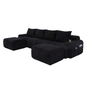 wohnli-moebel-suche-M26190680 Wohnli Möbelsuche - 4-Sitzer Modulsofa aus Cord mit Cupholder und Tasche 333x174x80 cm