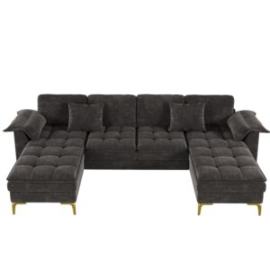 wohnli-moebel-suche-M26190683 Wohnli Möbelsuche - Modulares Ecksofa aus Chenille Grau 262x134x86 cm