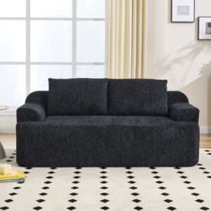 wohnli-moebel-suche-M26190689-1 Modulares Sofa 2-Sitzer aus schwarzem Cord 170x65x90cm PES - Polyester Schwarz Hauss Spole Sofas und Sessel Sofas Modulare Sofas
