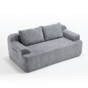 wohnli-moebel-suche-M26190691 Wohnli Möbelsuche - Modulares Sofa 2-Sitzer aus grauem Stoff mit Kissen