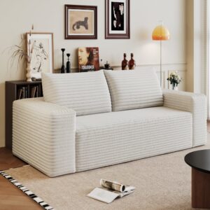 wohnli-moebel-suche-M26190693-1 Modulares Sofa aus Cordstoff cremeweiß 180x83x90cm PES - Polyester Weiß Hauss Spole Sofas und Sessel Sofas 2-Sitzer-Sofas & 3-Sitzer-Sofas