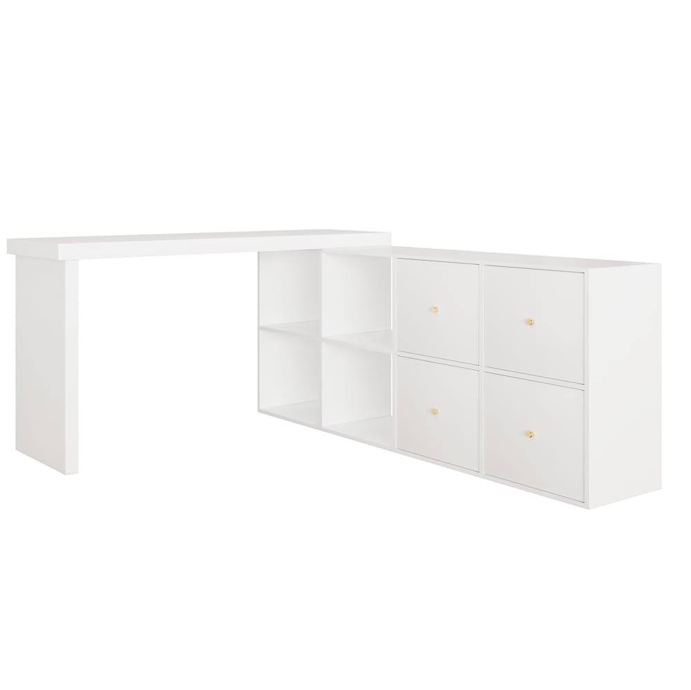 Wohnli Möbelsuche - 360° drehbarer Schreibtisch L-Form 120×48×78 cm