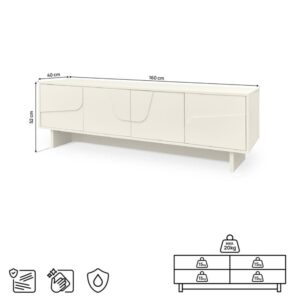 TV-Möbel Melaminbeschichtet Beige 160cm 40x52x160cm PES - Polyester Beige SICAAN Möbel Wohnzimmermöbel TV-Möbel