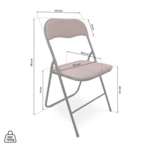 wohnli-moebel-suche-M26191253-1 6er-Set Klappstühle Gepolstert Stoff Braun 46x78x44cm PES - Polyester Braun SICAAN Möbel Esszimmermöbel Stühle