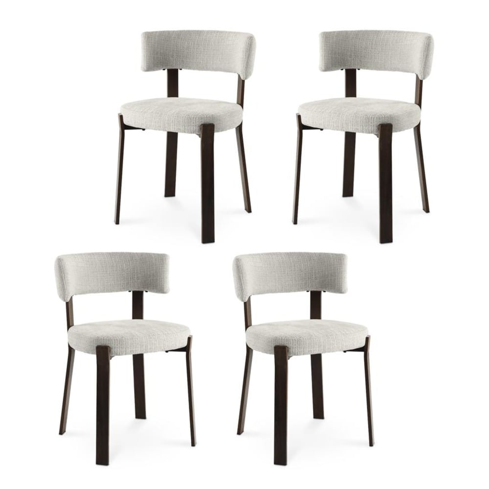 wohnli-moebel-suche-M26191255 Wohnli Möbelsuche - 4er-Set Stühle Japandi Chenille Beige Metallbeine Walnuss-Optik