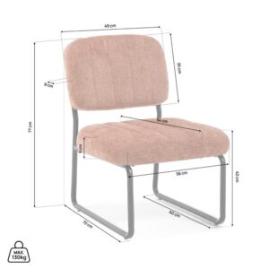 wohnli-moebel-suche-M26191257-1 Sessel Gepolstert Chenille Metall Terracotta Schwarz 70x77x56cm PES - Polyester Braun SICAAN Sofas und Sessel Sessel, Poufs und Fußbänke Sessel