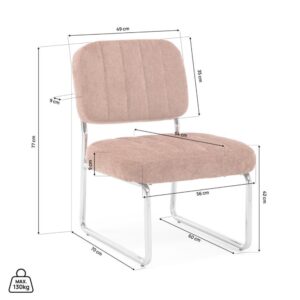 wohnli-moebel-suche-M26191260-1 Sessel Gepolstert Chenille Terracotta Verchromte Beine 70x77x56cm PES - Polyester Braun SICAAN Sofas und Sessel Sessel, Poufs und Fußbänke Sessel
