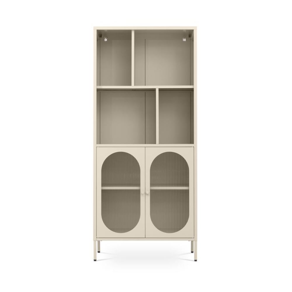 Wohnli Möbelsuche - Bücherregal Industriell Metall Beige H180 cm