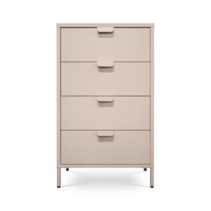 Wohnli Möbelsuche - Kommode Industriell Metall Beige B.60cm 4 Schubladen