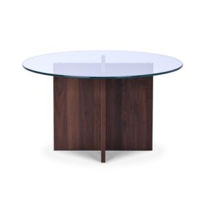 Wohnli Möbelsuche - Couchtisch Modern Klarglas Nussbaum