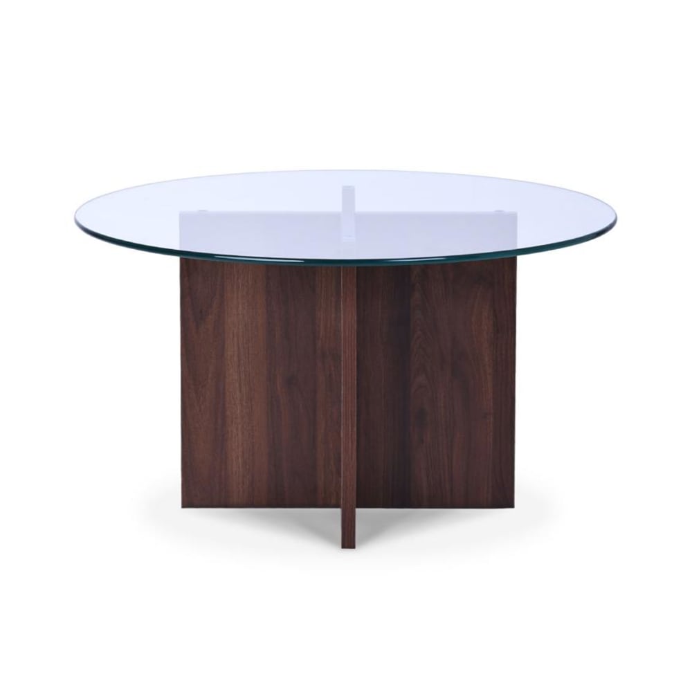 Wohnli Möbelsuche - Couchtisch Modern Klarglas Nussbaum