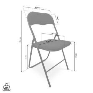 wohnli-moebel-suche-M26191311-1 6er-Set Klappstühle Gepolstert Stoff Metall Schwarz 46x78x44cm PES - Polyester Schwarz SICAAN Möbel Esszimmermöbel Stühle