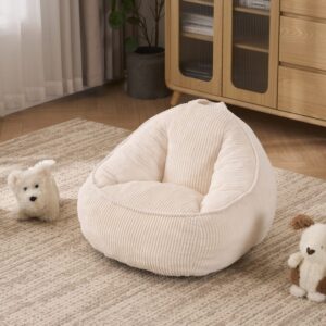 wohnli-moebel-suche-M26192332-1 Kindersitzsack aus Cordstoff beige mit ergonomischer Rückenlehne 69x51x72cm PES - Polyester Beige Hauss Spole Sofas und Sessel Sessel, Poufs und Fußbänke Sessel