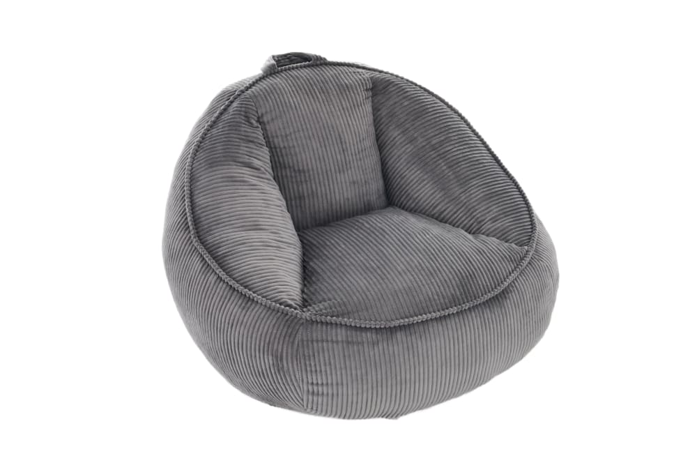 Wohnli Möbelsuche - Sitzsack aus Cord grau mit ergonomischer Rückenstütze