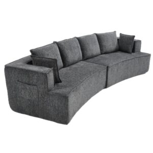 wohnli-moebel-suche-M26192340 Wohnli Möbelsuche - Geschwungenes modulares Ecksofa 4-Sitzer aus dunkelgrauem Cord