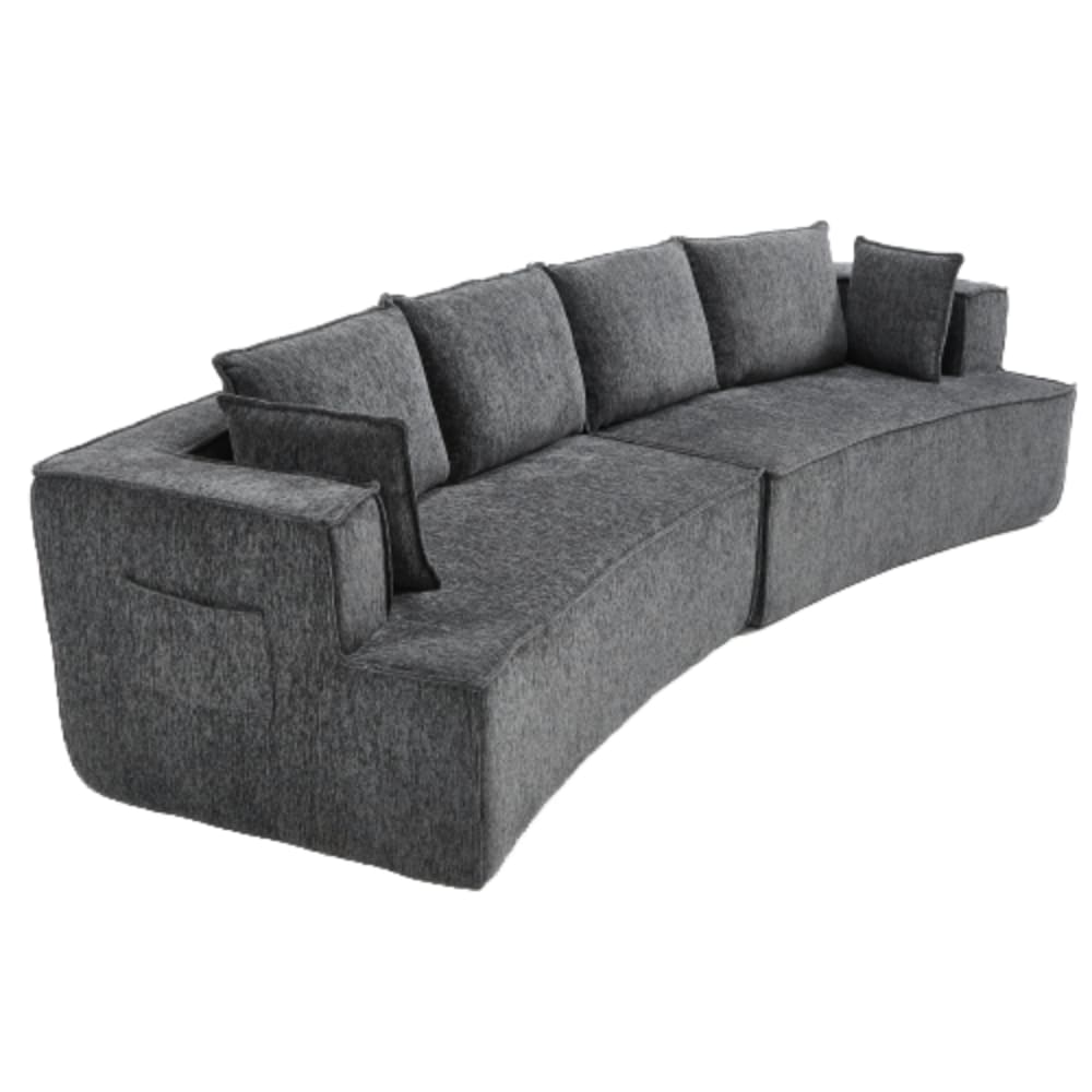wohnli-moebel-suche-M26192340 Wohnli Möbelsuche - Geschwungenes modulares Ecksofa 4-Sitzer aus dunkelgrauem Cord
