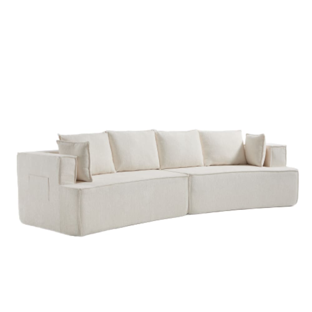 wohnli-moebel-suche-M26192341 Wohnli Möbelsuche - Modulares Sofa aus Samt Weiß mit tiefer Sitzfläche