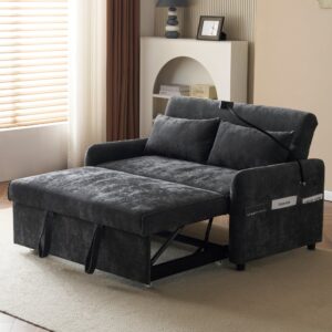 Schlafsofa 2-Sitzer aus Chenille grau 129x81x76cm Stoff Grau Hauss Spole Sofas und Sessel Sofas Sitzbank und Polsterbank