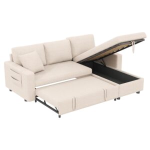 wohnli-moebel-suche-M26192354 Wohnli Möbelsuche - Schlafsofa aus Leinenoptik beige mit Stauraum