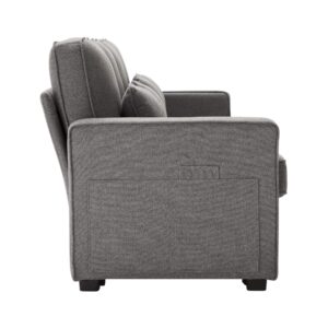 wohnli-moebel-suche-M26192447-1 Sofa in Leinenoptik dunkelgrau mit Konsole 290x88x83cm Leinen Grau Hauss Spole Sofas und Sessel Sofas 2-Sitzer-Sofas & 3-Sitzer-Sofas