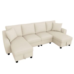 wohnli-moebel-suche-M26192451 Wohnli Möbelsuche - U-Form-Sofa aus Chenille beige mit Stauraum