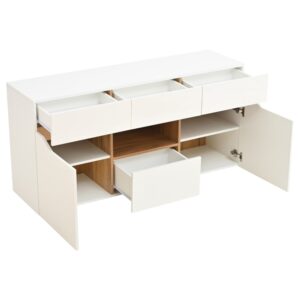 wohnli-moebel-suche-M26192457 Wohnli Möbelsuche - Sideboard aus Spanplatte weiß und Holzfarbe mit LED