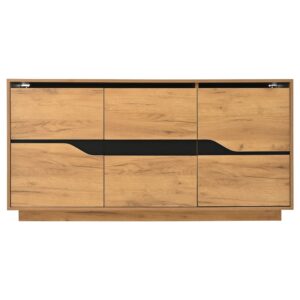 wohnli-moebel-suche-M26192458 Wohnli Möbelsuche - Sideboard aus Spanplatte in Eichefarben und Schwarz