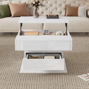 Couchtisch aus Spanplatte weiß mit Stauraum 70x45x70cm Spanplatte Weiß Hauss Spole Möbel Wohnzimmermöbel Couchtische